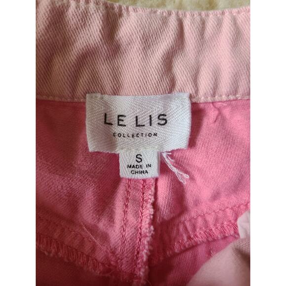 LE Lis Pink White Color Blocked Denim Shorts Women's Size Small EUC - Picture 5 of 5